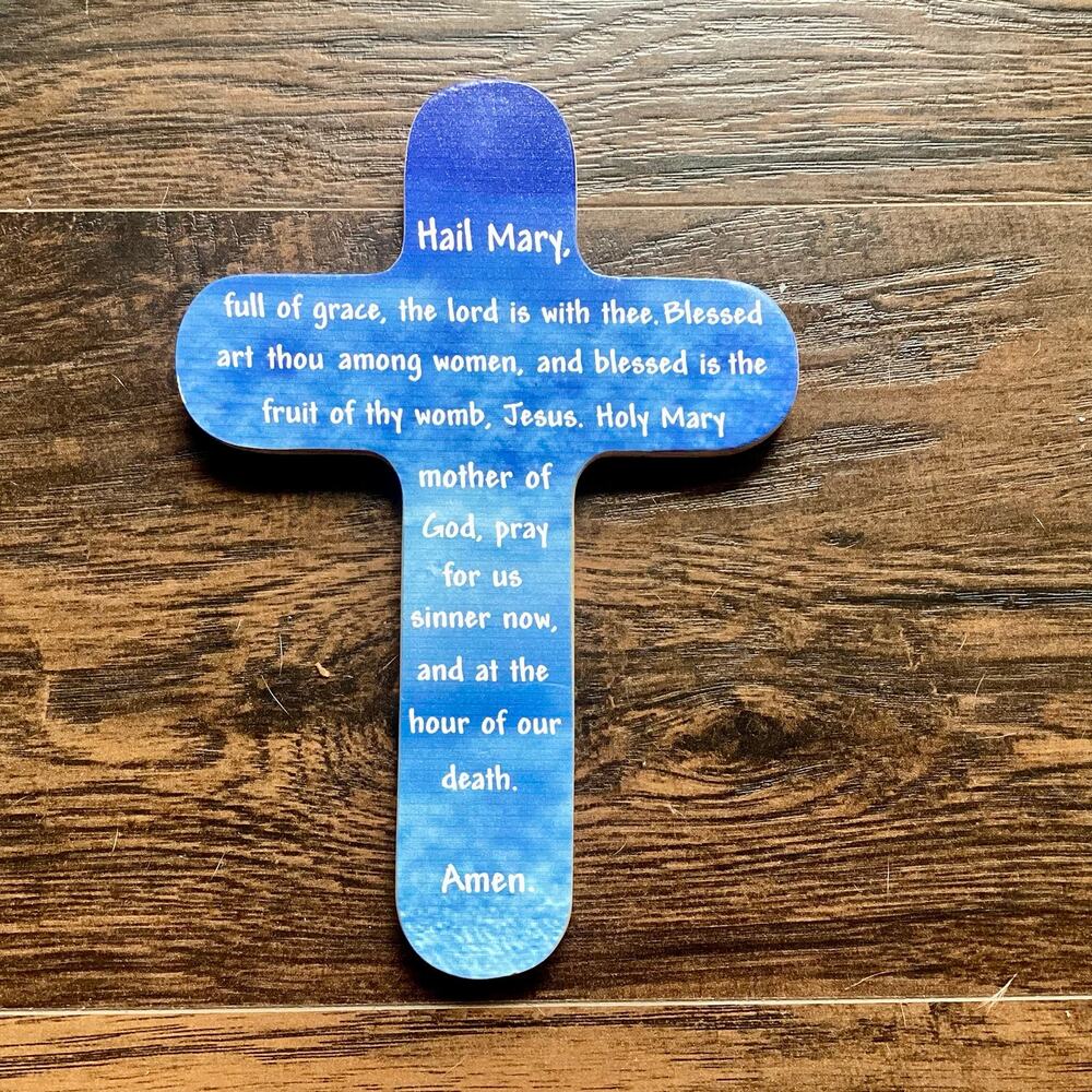 Hail Mary Prayer Wall Cross